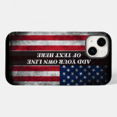 Voeg uw tekst toe op Amerikaanse vlag  Case-Mate iPhone Case (Achterkant (horizontaal))