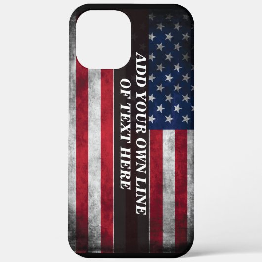 Voeg uw tekst toe op Amerikaanse vlag Case-Mate iPhone Case (Achterkant)