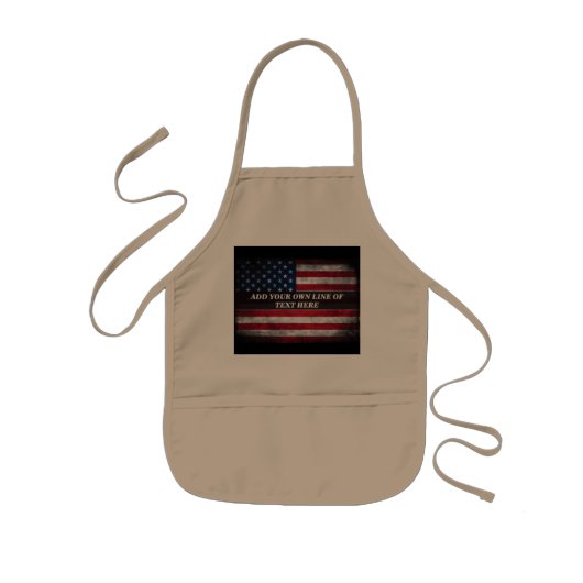 Voeg uw tekst toe op Amerikaanse vlag Kinder Schort (Voorkant)