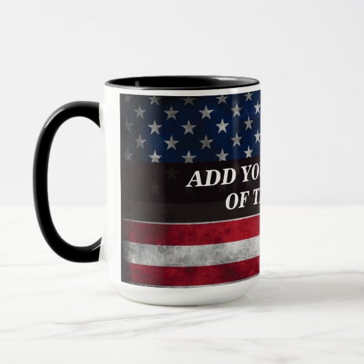 Voeg uw tekst toe op Amerikaanse vlag Mok (Links)