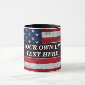 Voeg uw tekst toe op Amerikaanse vlag Mok (Midden)