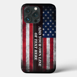Voeg uw tekst toe op de Amerikaanse vlag  Case-Mate iPhone Case