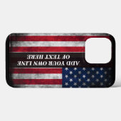 Voeg uw tekst toe op de Amerikaanse vlag  Case-Mate iPhone Case (Achterkant (horizontaal))