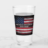 Voeg uw tekst toe op de Amerikaanse vlag  Glas (Achterkant)