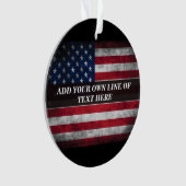 Voeg uw tekst toe op de Amerikaanse vlag Ornament (voorkant)