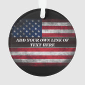 Voeg uw tekst toe op de Amerikaanse vlag Ornament (achterkant)