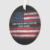 Voeg uw tekst toe op de Amerikaanse vlag Ornament (voorkant)