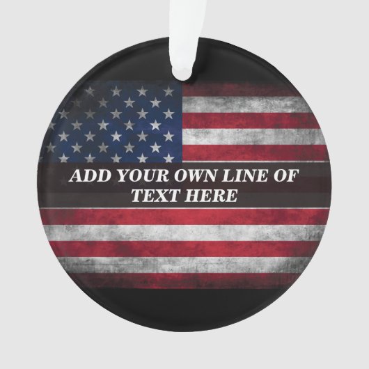 Voeg uw tekst toe op de Amerikaanse vlag Ornament (voorkant)