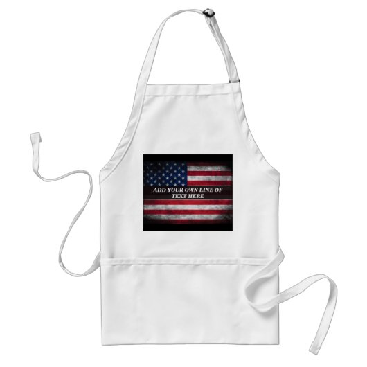 Voeg uw tekst toe op de Amerikaanse vlag Standaard Schort (Voorkant)