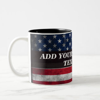 Voeg uw tekst toe op de Amerikaanse vlag Tweekleurige Koffiemok