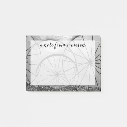 Voeg uw tekst toe | Wagon Wheel Stilleven Post-it® Notes (Voorkant)