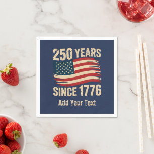 Voeg Uw Tekst Vintage Grunge Amerikaanse Vlag USA  Servet