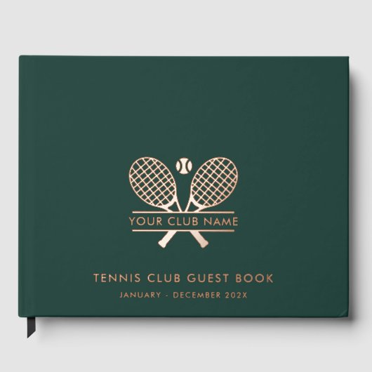 Voeg uw Tennis Club naam team bezoekers elke kleur Gastenboek (Voorkant)
