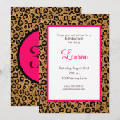 Voeg uw uitnodiging voor de geboorte van de Leopar (Voorkant / Achterkant)