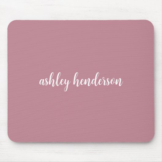 Voeg uw volledige naam Minimaal Monogram op Roos R Muismat (Voorkant)