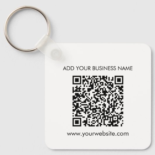 Voeg uw websiteadres QR-code bedrijf toe Sleutelhanger (Voorkant)