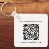 Voeg uw websiteadres QR-code bedrijf toe Sleutelhanger (Voorkant)