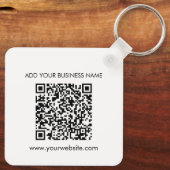 Voeg uw websiteadres QR-code bedrijf toe Sleutelhanger (Achterkant)