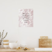 Voeg uw Witte Marmer van het Citaat van de Douane  Poster (Keuken)