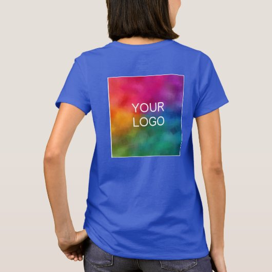 Voeg uw zakelijke Logo elegant Deep Royal Blue toe T-shirt (Achterkant)