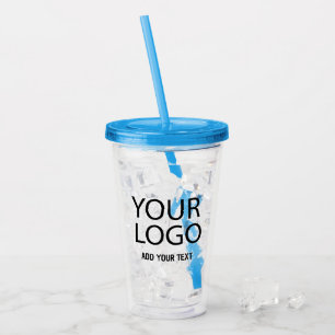 Voeg uw zakelijke Logo en aangepaste tekst toe Acryl Drinkbeker