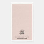 Voeg uw zakelijke Logo en tekst Blush Pink Servet (Voorkant)