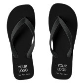 Voeg uw zakelijke Logo en tekst Custom Black Teenslippers (Voetbed)