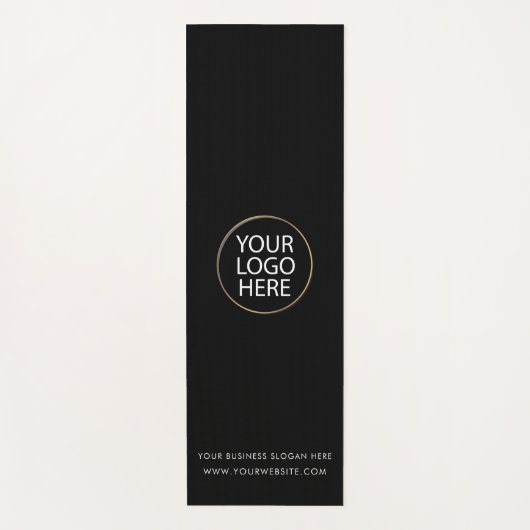 Voeg uw zakelijke Logo en tekst Custom Black Yogamat (Voorkant)