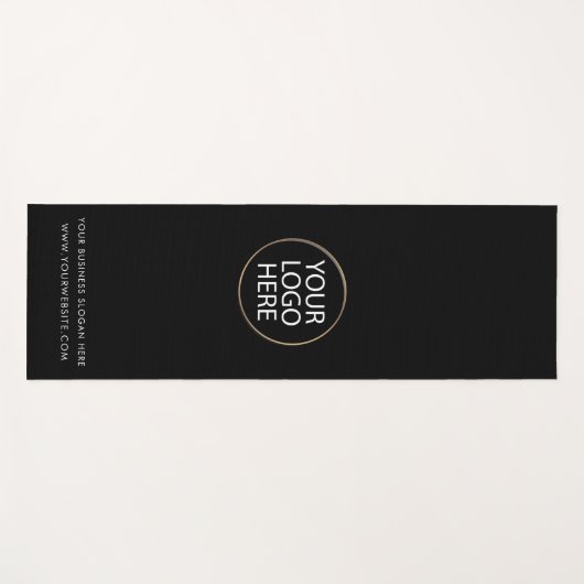 Voeg uw zakelijke Logo en tekst Custom Black Yogamat (Voorkant (horizontaal))