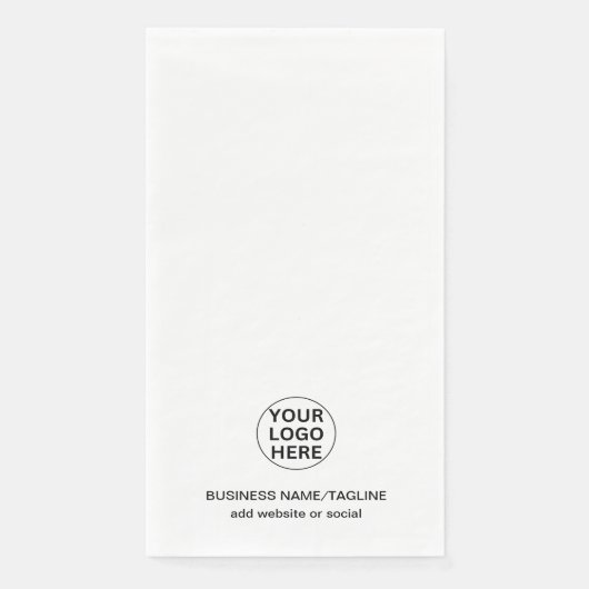 Voeg uw zakelijke Logo en tekst toe Wit Servet (Voorkant)