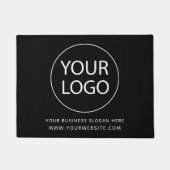 Voeg uw zakelijke Logo en tekst toe Zwart Wit Deurmat (Voorkant)