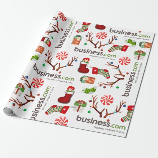 Voeg uw zakelijke Logo feestdag toe Cadeaupapier (Uitgerold)