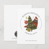 Voeg uw zakelijke Logo kerstavond toe Notitiekaartje (Voorkant / Achterkant)