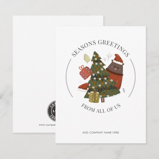 Voeg uw zakelijke Logo kerstavond toe Notitiekaartje (Voorkant / Achterkant)