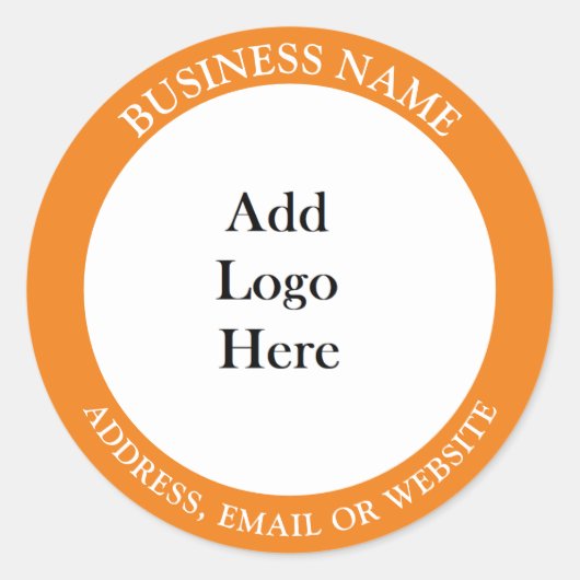 Voeg uw zakelijke Logo, naam en website of e-mail  Ronde Sticker (Voorkant)