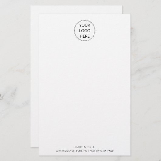 Voeg uw zakelijke Logo toe Briefpapier (Voorkant / Achterkant)