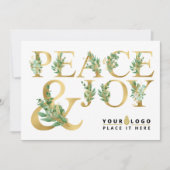 Voeg uw zakelijke Logo toe | Elegant Gold Peace & Feestdagenkaart (Voorkant)