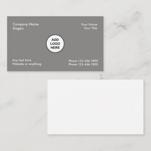 Voeg uw zakelijke Logo toe Visitekaartje (Voorkant / Achterkant)