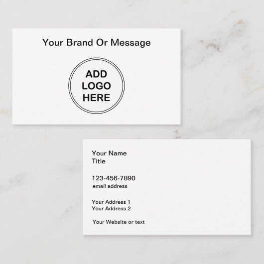 Voeg uw zakelijke Logo toe Visitekaartje (Voorkant / Achterkant)