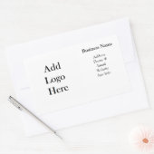 Voeg uw zakelijke Logo, websites, e-mail, telefoon Rechthoekige Sticker (Envelop)
