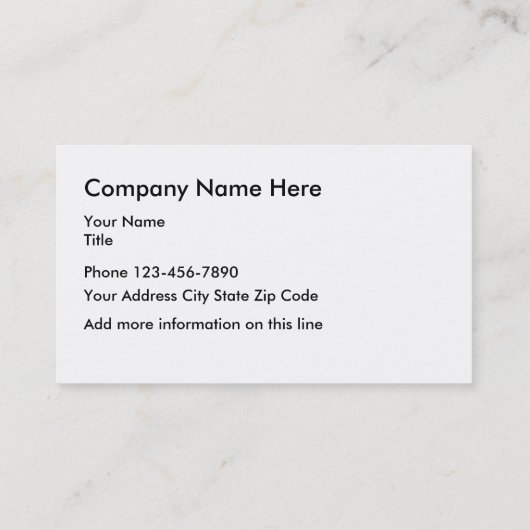 Voeg uw zakelijke Sjabloon toe Visitekaartje (Achterkant)