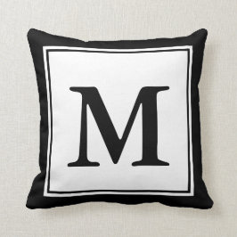 Voeg uw zwart-wit monogram toe kussen