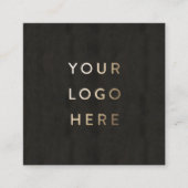 Voeg uw zwart-witbord van het Logo toe, eenvoudig  Vierkante Visitekaartje (Voorkant)