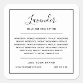 Voeg uw zwarte lijst van Grensingrediënten van het Vierkante Sticker (Voorkant)