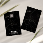 Voeg uw zwarte Logo-marmer-oorscherm toe Visitekaartje