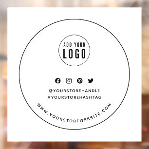 Voeg uw zwarte rand sociale media-markering toe raamsticker