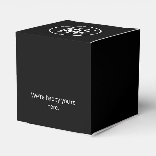 Voeg uw (zwarte & witte) Logo en naam toe Bedankdoosjes (Achterkant)