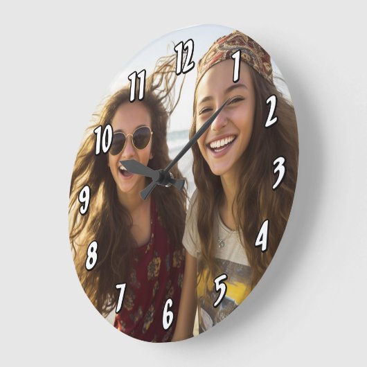 Voeg Verticale Foto toe - aantal sjabloon Grote Klok (Hoek)