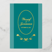 Voeg vier foto's bruiloft aankondiging Kaart (Voorkant)