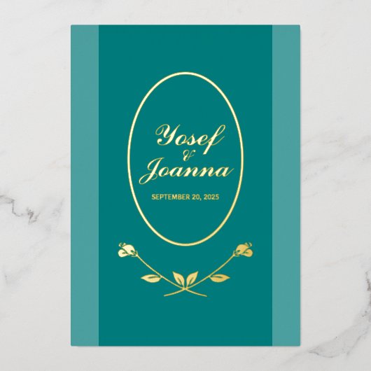 Voeg vier foto's bruiloft aankondiging Kaart (Voorkant)